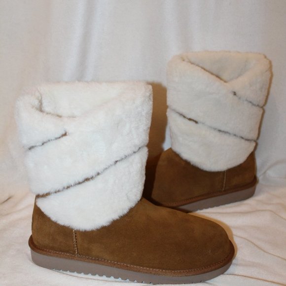NEW UGG KOOLABURRA WOMEN'S SUEDE FUR LINED CLASSIC SHORT BOOTS - Picture 3 of 8